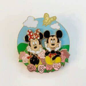 Disney Mickey & Minnie Mouse Butterfly & Flowers Trading Pin